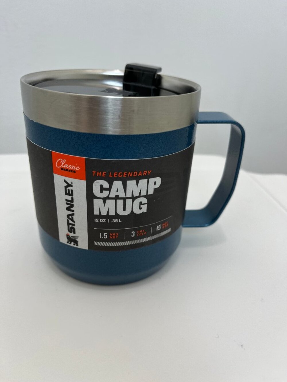 Stanley The Legendary Camp Mug with Lid 12 oz Blue 18/8 Stainless Steel BPA Free